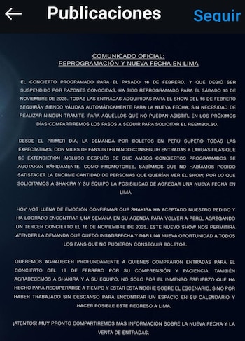 Entradas del concierto suspendido en