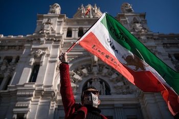 Una protesta contra el régimen