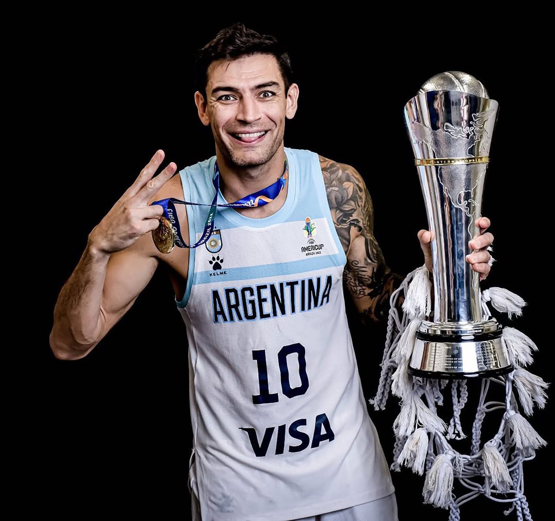Su último gran logro con la Selección: ganó la Americup en la final contra Brasil (Carlos Delfino)