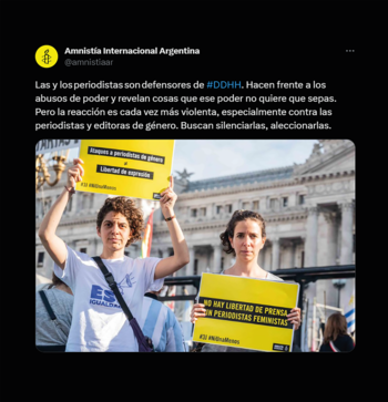 "No hay libertad de prensa