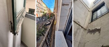 Ventanas y barandillas en mal