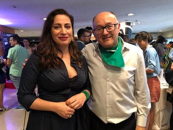 La reconocida actriz junto a