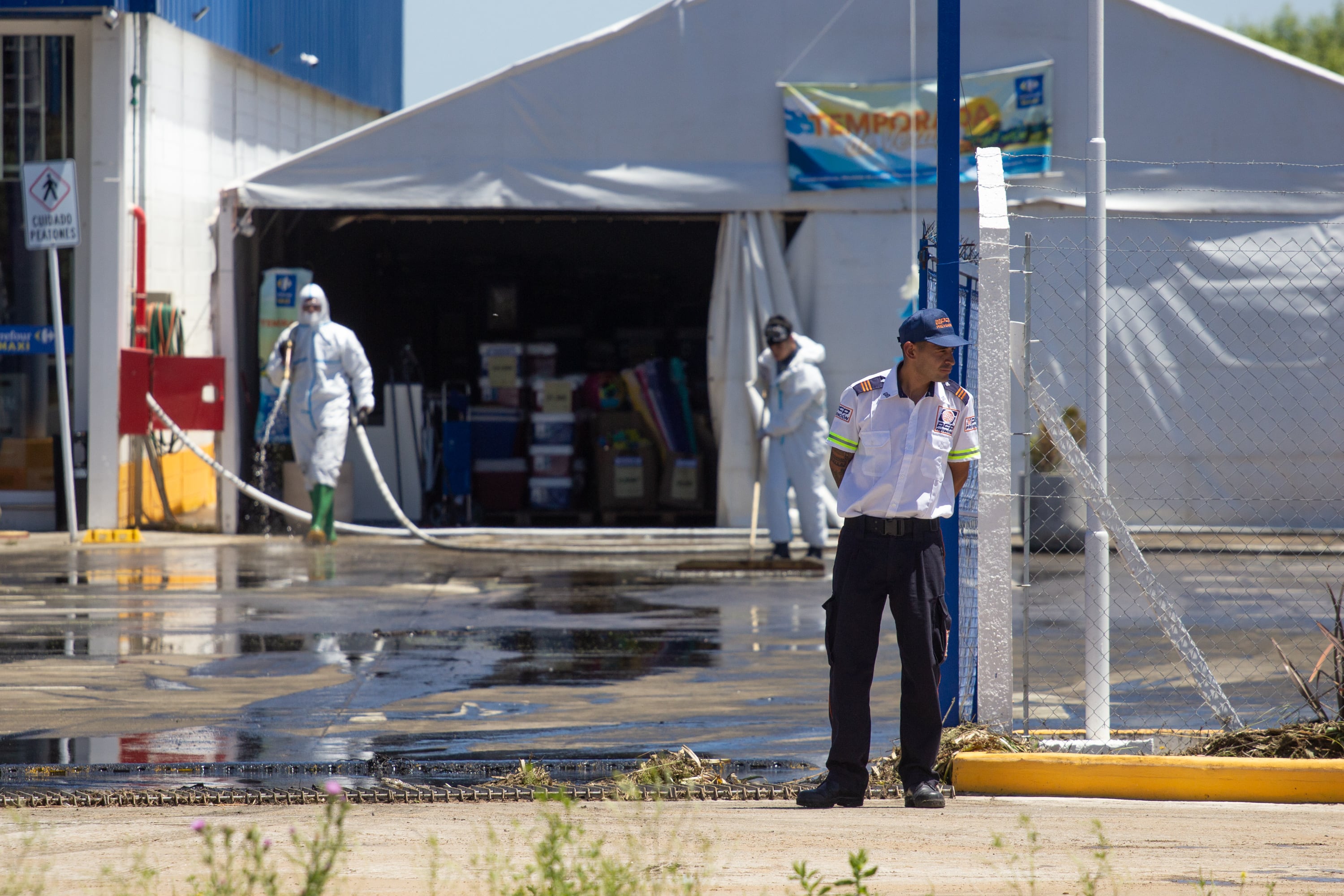 La Cooperativa de Agua y Luz de Pinamar Limitada encabezó las tareas de remediación tras la verificación técnica municipal, coordinando acciones con Vialidad de la provincia de Buenos Aires (Crédito: Pablo Klauffer)