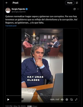 Sergio Fajardo cuestionó las declaraciones