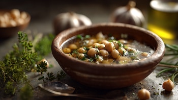 Sopa de garbanzo caliente en un plato hondo. — (Imagen Ilustrativa Infobae)