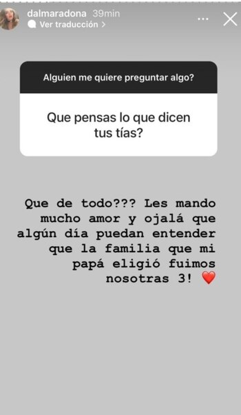 La fuerte respuesta de Dalma