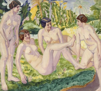 “Desnudos en un paisaje”, de Francisco Iturrino