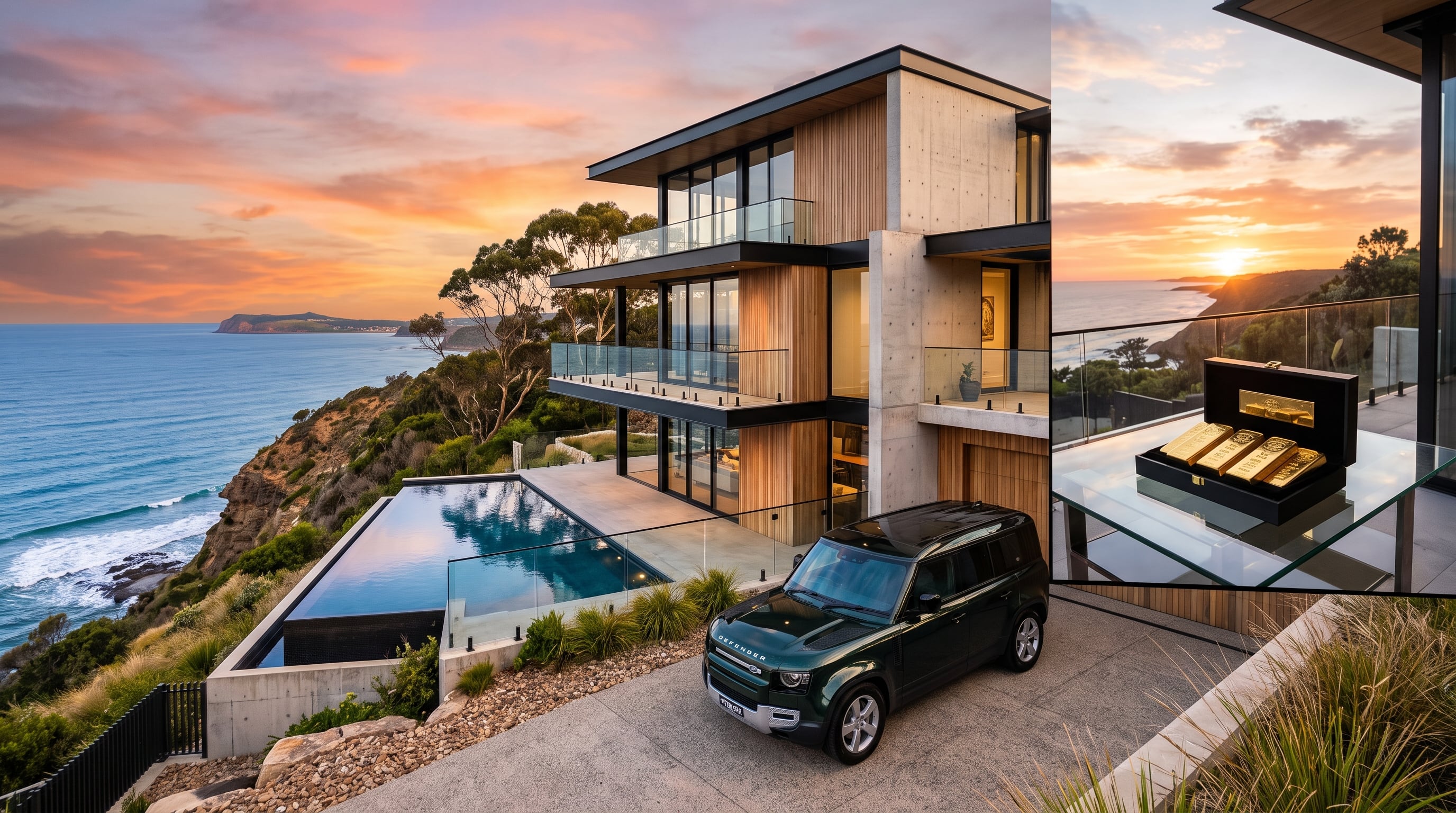 El paquete de 10,2 millones de dólares incluye una mansión, oro y un Land Rover Defender (Imagen Ilustrativa Infobae)