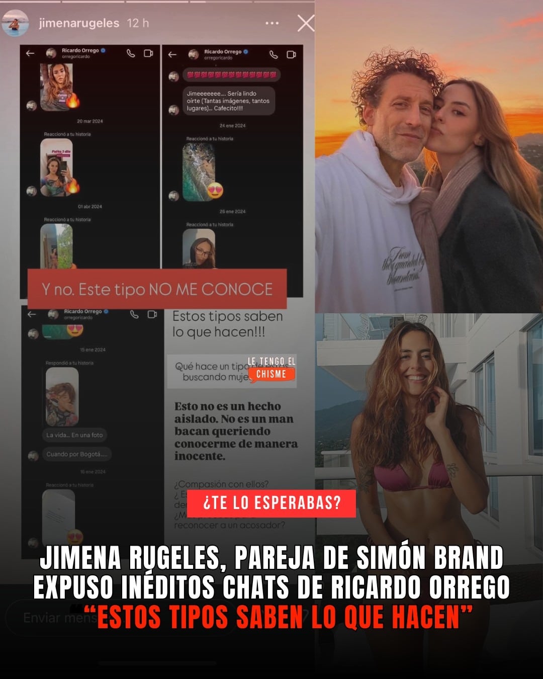 Jimena Rugeles expuso mensajes privados que le habría enviado Ricardo Orrego - crédito @letengoelchisme @jimenarugeles/ Instagram
