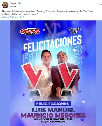 Grupo 5 celebró victoria
