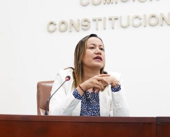Carolina Corcho presentando la reforma