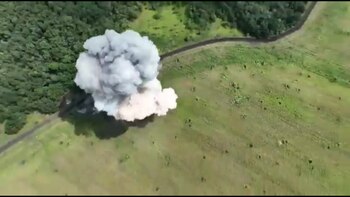 Explosión tanque ruso