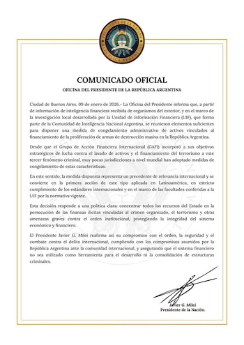 El comunicado de la Oficina