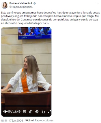 Paloma Valencia destacó la importancia de defender los límites del poder y el Estado de derecho - crédito @PalomaValenciaL/X