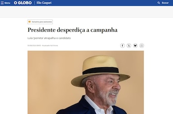 Captura de nota en O Globo