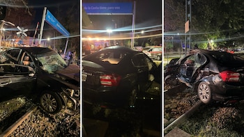 El Honda City de Ernestina Pais tras el accidente