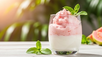 Mousse de guayaba y yogur: postre bajo en grasas y rico en vitamina C