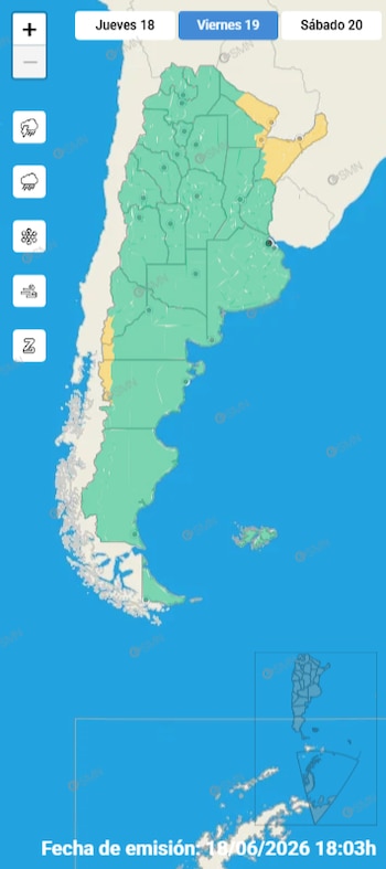 El nordeste del país puede registrar entre 30 y 70 milímetros de lluvia, con granizo y ráfagas de viento en las zonas más activas