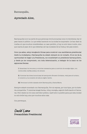 Esta fue la carta que