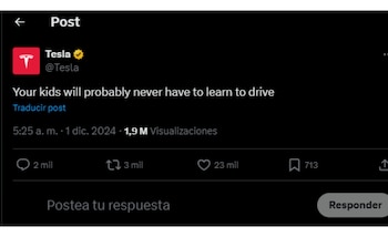 La predicción de Tesla suscitó un debate en los comentarios. (X: Tesla)