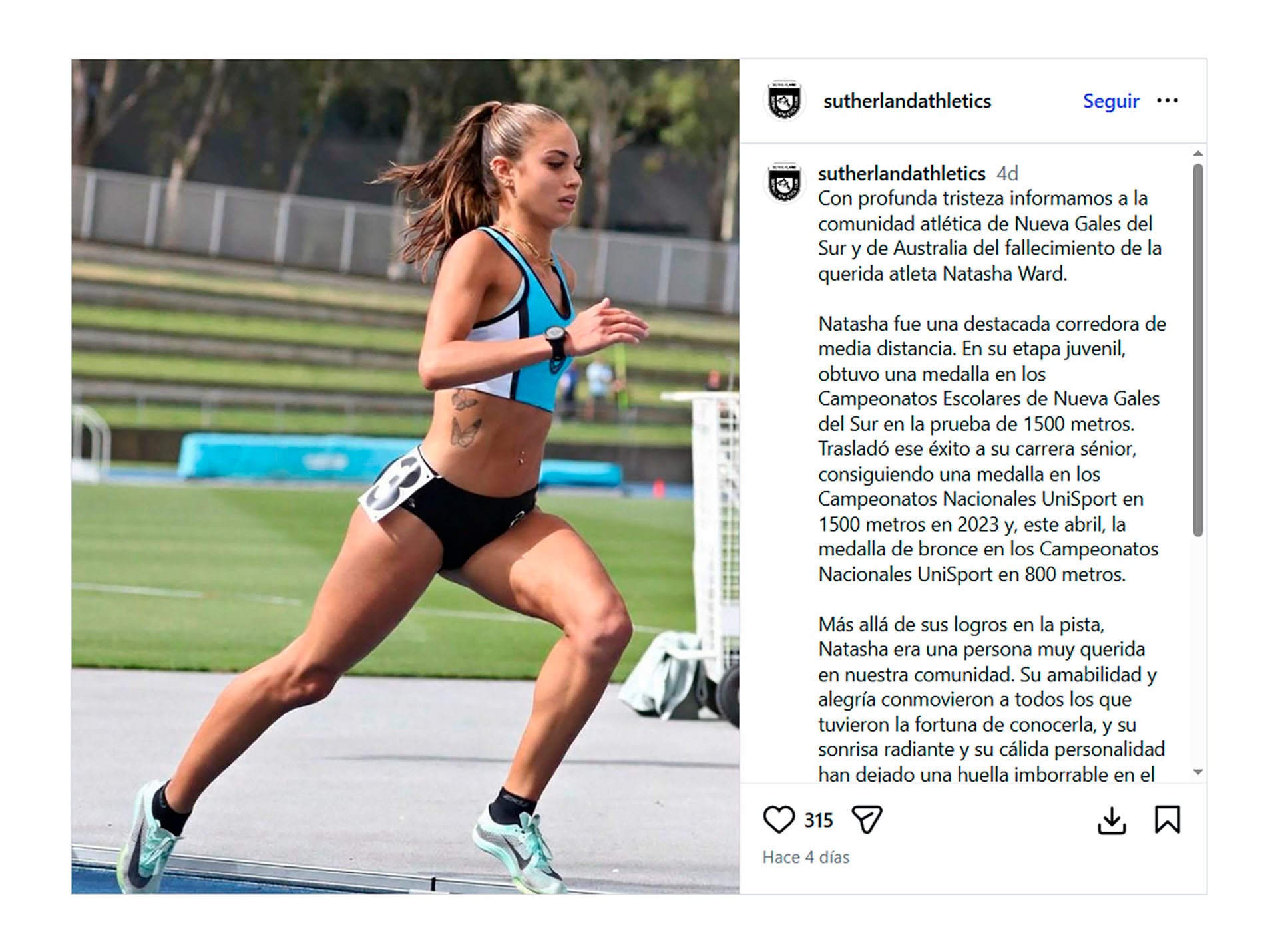 El comunicado de Southerland Athletics