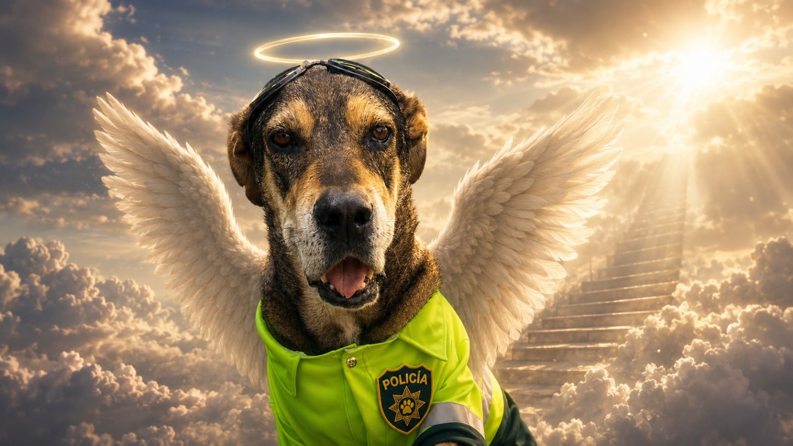 Vaguito, el perro héroe de la Policía Nacional del Perú, recibe un emotivo adiós en Trujillo