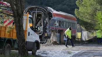 Los vagones del Iryo descarrilados