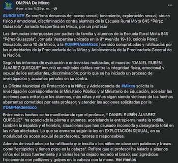 La investigación oficial documentó que el docente tocaba la pierna, la espalda y el hombro de alumnas, conductas clasificadas como acoso sexual ejercido por profesores.