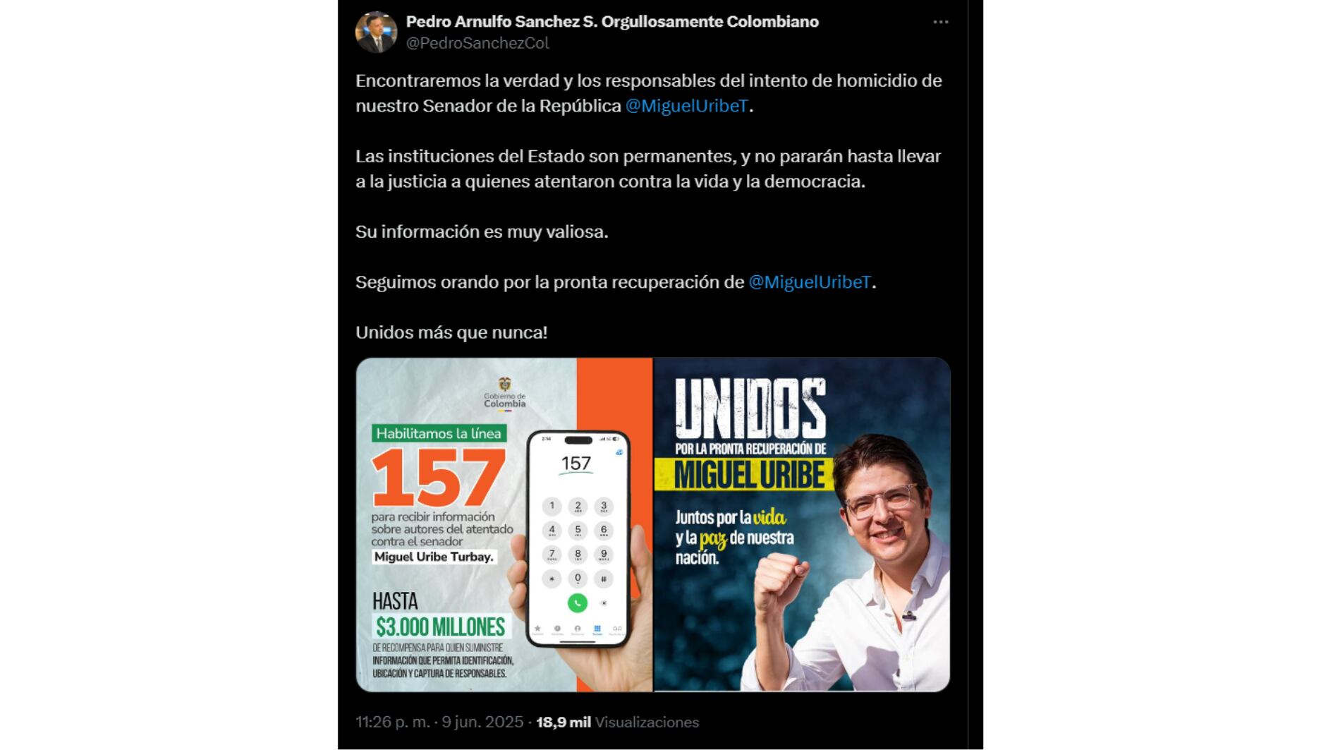 crédito @PedroSanchezCol/X