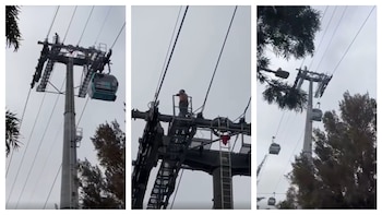 Hombre subió a torre de la L1 del Cablebús y suspenden el servicio para rescatarlo