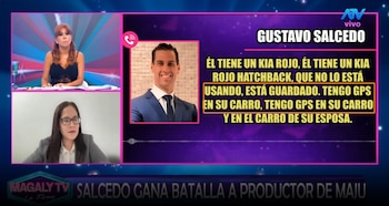 Gustavo Salcedo habría hablado de GPS y seguimiento a Christian Rodríguez en audio difundido por Magaly Medina. Captura: Magaly TV La Firme.