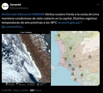 Senamhi informa de la presencia