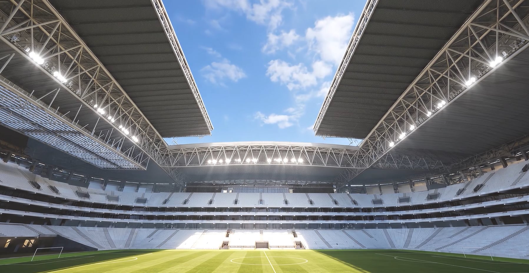 El nuevo El Campín contará con una cubierta retráctil para proteger a los asistentes de las condiciones climáticas durante partidos y conciertos. - crédito Sencia