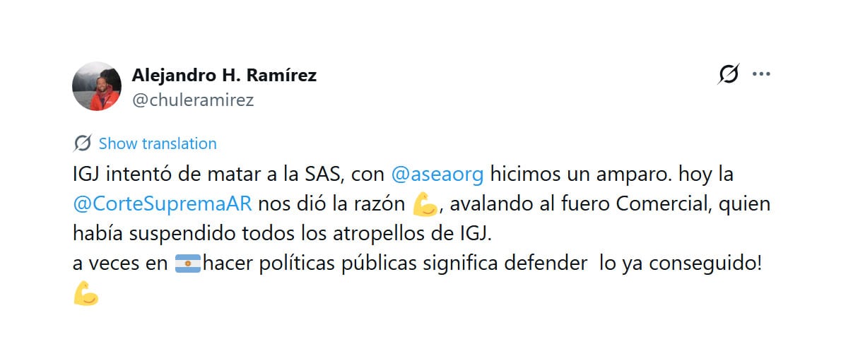 Ramírez sostuvo un enfrentamiento con el Gobierno de Alberto Fernández por las SAS