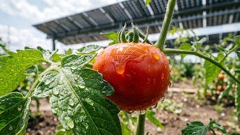 Cultivos y paneles solares: la fórmula que protege las plantas del calor y aprovecha mejor la energía