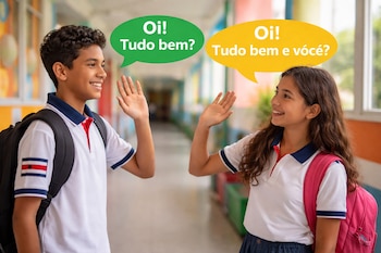 La iniciativa propone incluir el portugués en todos los niveles del sistema educativo costarricense. (Imagen generada con Inteligencia Artificial)