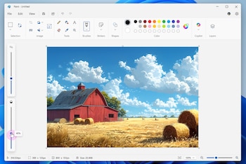 La versión 11.2508.361.0 de Paint
