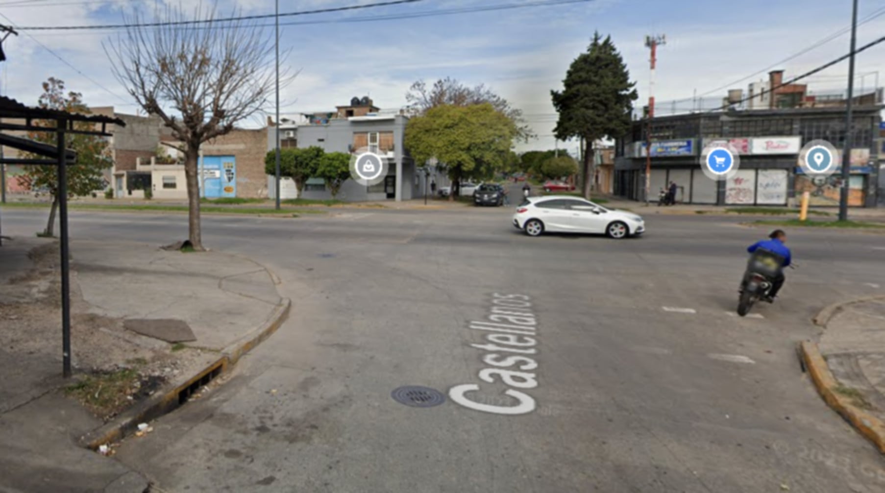 La zona de Castellanos y Seguí donde los dos hermanos fueron asesinados en la noche del 31 de octubre de 2020 (Google Maps)
