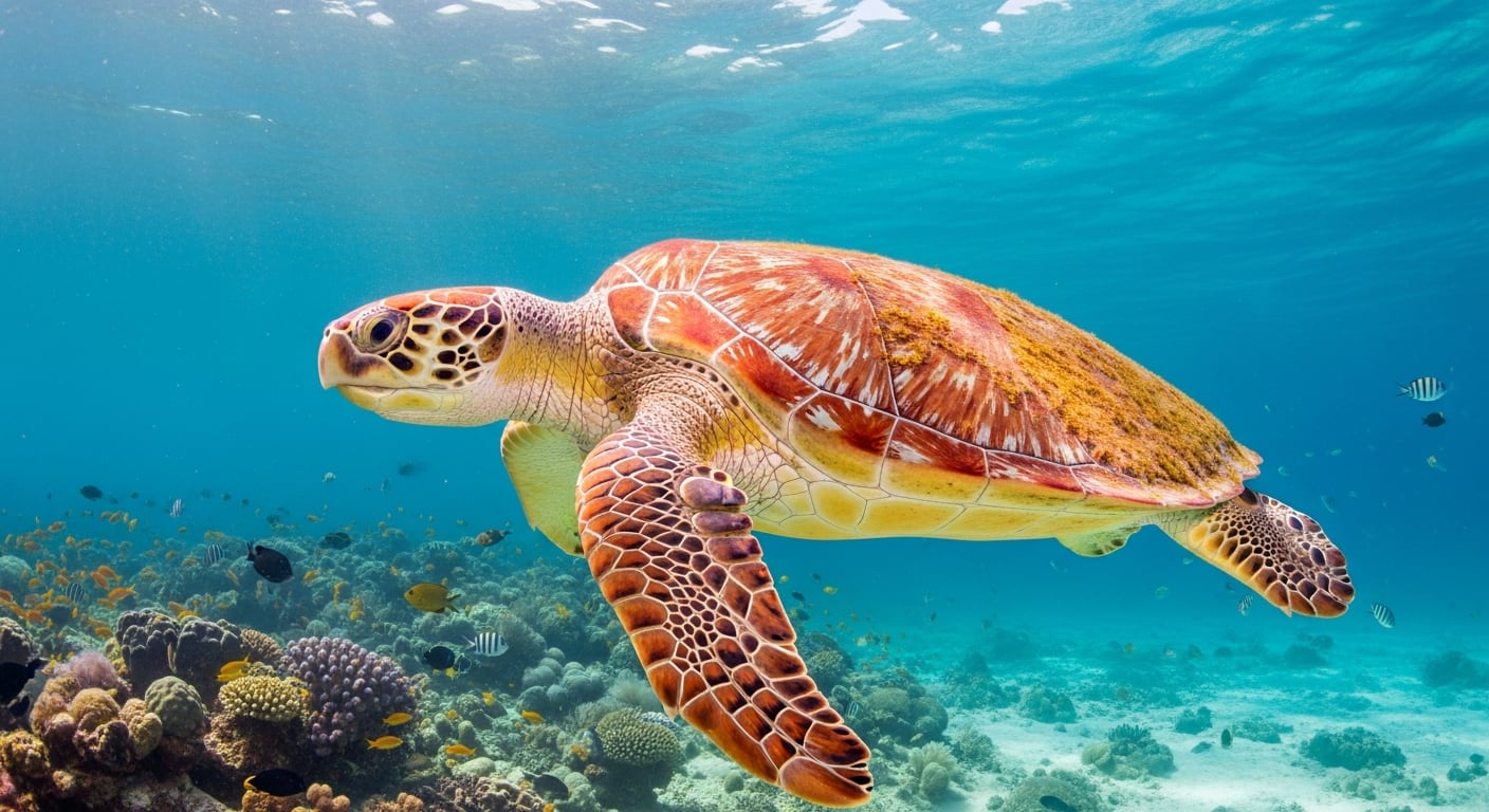 Especies como el delfín nariz de botella, la tortuga carey y la langosta Caribeña resaltan la riqueza y vulnerabilidad del ecosistema arrecifal. (Imagen Ilustrativa Infobae)