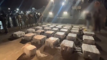 Parte de la droga asegurada