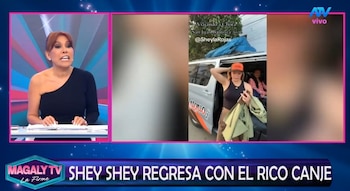 Magaly Medina reacciona al regreso de Sheyla Rojas y sorprende con comentario sobre sus canjes. Captura: Magaly TV La Firme.