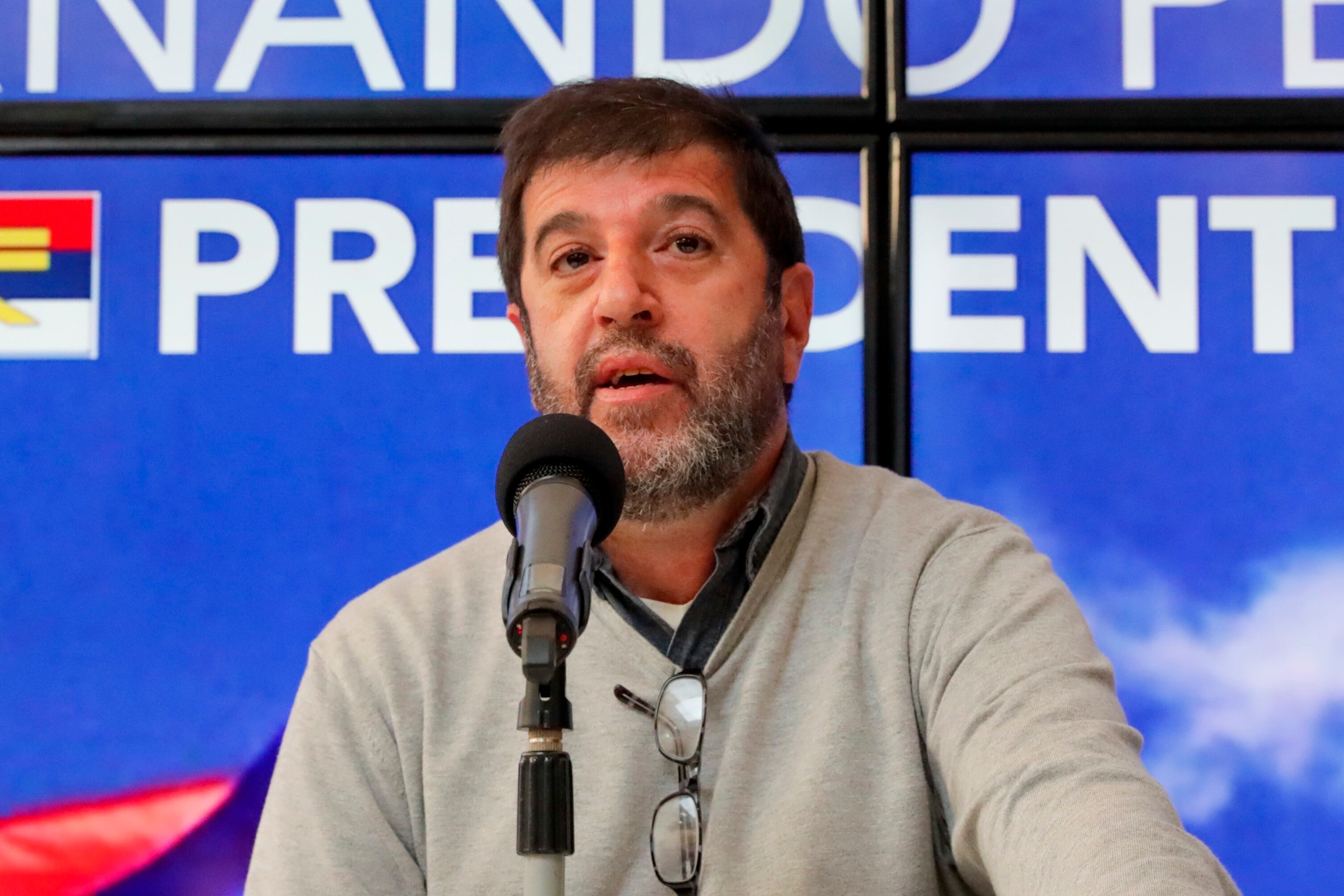 El presidente de la central sindical uruguaya PIT-CNT, Fernando Pereira. EFE/Raúl Martínez