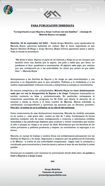 Marcela Reyes negó cualquier vínculo