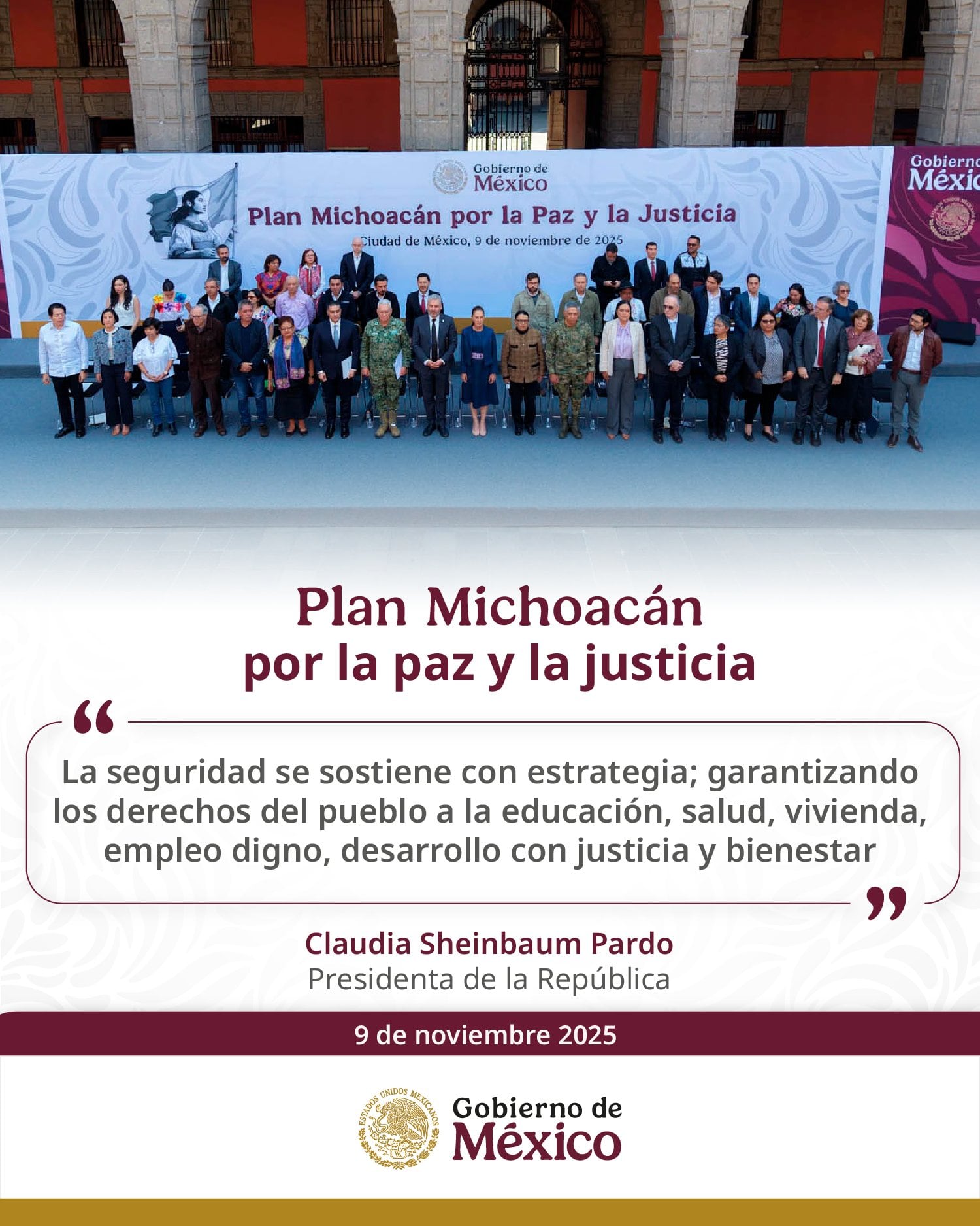 Este plan estratégico surge tras el asesinato del presidente municipal de Uruapan, Carlos Manzo. X(@GobiernoMX)