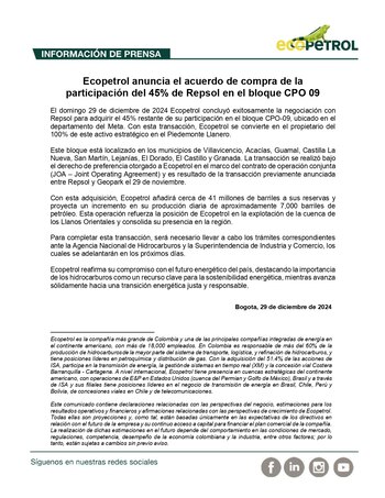 En el comunicado se lee