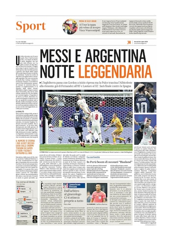 Portadas diarios del mundo Argentina vs Inglaterra