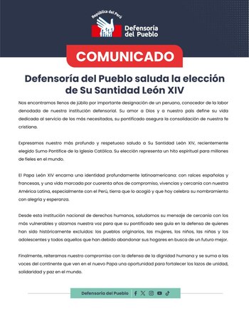 Comunicado de Defensoría