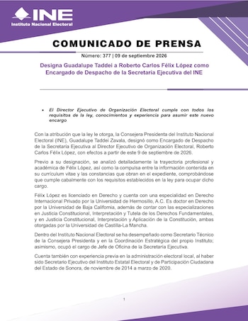 Comunicado Oficial.