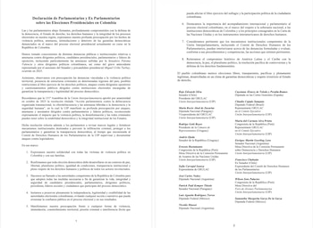El comunicado internacional destacó el deterioro de las garantías democráticas y el aumento de la violencia política en la campaña electoral colombiana - crédito @Melquisedec70/X