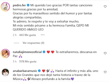 Famosos mexicanos reaccionan al fallecimiento de Leo Dan.
(Captura de pantalla / Instagram)